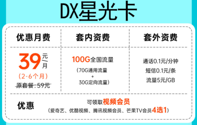 無(wú)期約！寧夏可用！39元“電信星光卡”爆款大酬賓，四選一超實(shí)惠！